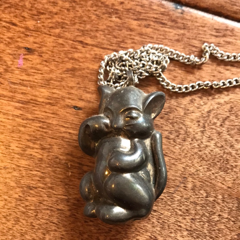 Vintage Sterling Silver Cat necklace